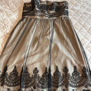 David's Bridal Strapless Black Lace Dress